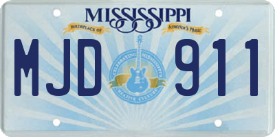 MS license plate MJD911