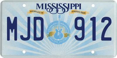 MS license plate MJD912