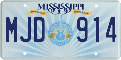 MS license plate MJD914