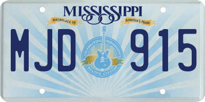 MS license plate MJD915