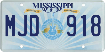 MS license plate MJD918