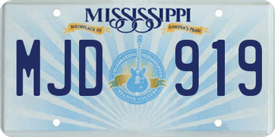 MS license plate MJD919