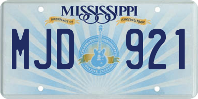 MS license plate MJD921