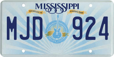 MS license plate MJD924