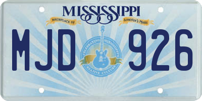 MS license plate MJD926