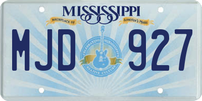 MS license plate MJD927