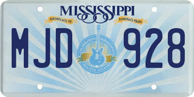 MS license plate MJD928