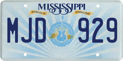 MS license plate MJD929