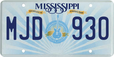 MS license plate MJD930