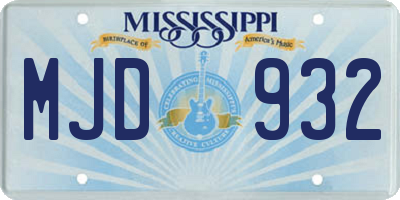 MS license plate MJD932