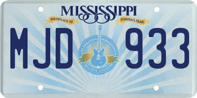 MS license plate MJD933