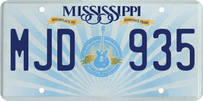 MS license plate MJD935
