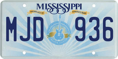 MS license plate MJD936