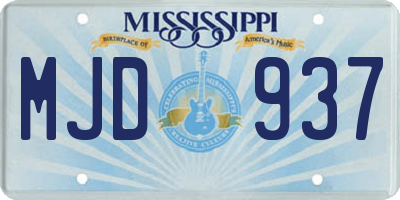 MS license plate MJD937