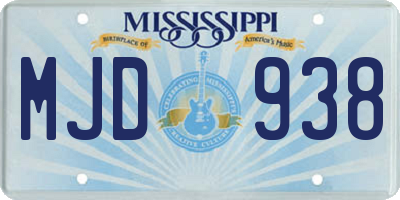 MS license plate MJD938