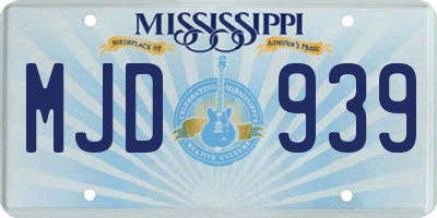 MS license plate MJD939