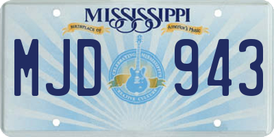 MS license plate MJD943