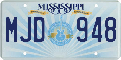 MS license plate MJD948