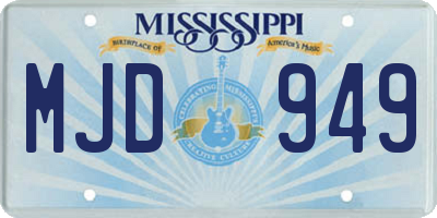 MS license plate MJD949