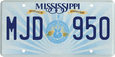 MS license plate MJD950
