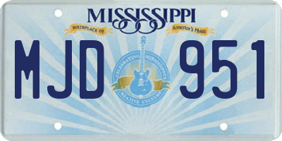 MS license plate MJD951