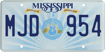 MS license plate MJD954