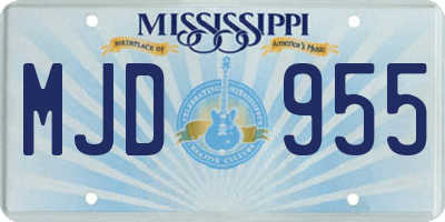 MS license plate MJD955