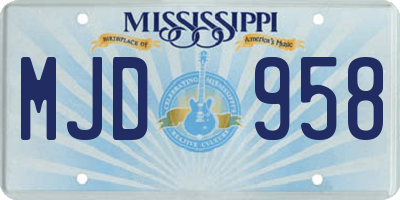 MS license plate MJD958