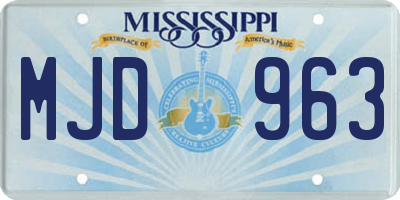 MS license plate MJD963