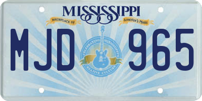 MS license plate MJD965