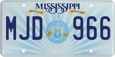 MS license plate MJD966