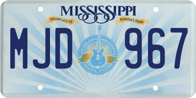 MS license plate MJD967