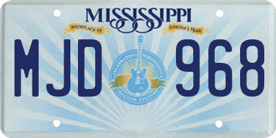 MS license plate MJD968