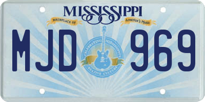 MS license plate MJD969