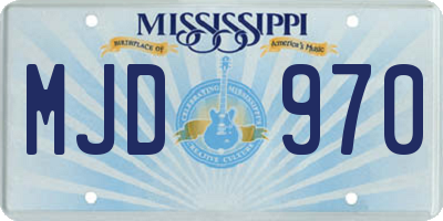 MS license plate MJD970