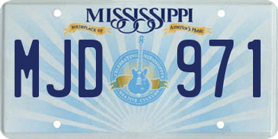 MS license plate MJD971