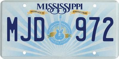MS license plate MJD972