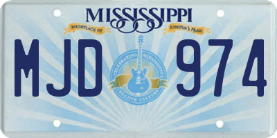 MS license plate MJD974