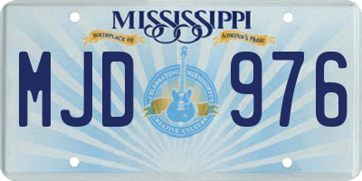 MS license plate MJD976
