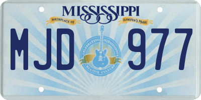 MS license plate MJD977