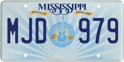 MS license plate MJD979