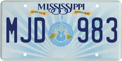 MS license plate MJD983