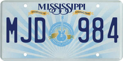 MS license plate MJD984