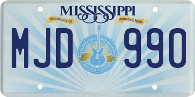 MS license plate MJD990