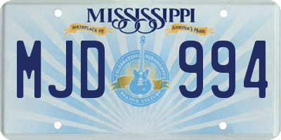 MS license plate MJD994