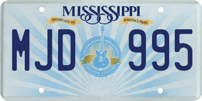 MS license plate MJD995