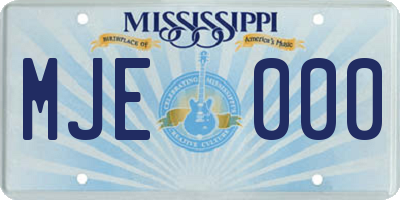 MS license plate MJE000
