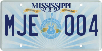 MS license plate MJE004