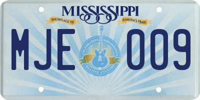 MS license plate MJE009
