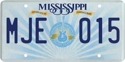 MS license plate MJE015